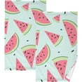 thumbnail image 1 of SKYSONIC 2 PCS Hand Towels, Watermelon Pattern 16 x 28 Inch Soft Highly Absorbent Cotton Bathroom Towels for Bathroom Ktichen Travel SPA Gym, 1 of 7