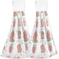 thumbnail image 1 of SKYSONIC 2 PCS Hanging Hand Towels,Capybaras Strawberries Flowers Hand Dry Towels for Kitchen & Bathroom,Hanging Towel Set with Hanging Loop, 12"x17", 1 of 6