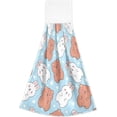 thumbnail image 1 of SKYSONIC 2 PCS Hanging Hand Towels Cute Rabbit and Teddy Bears Hand Dry Towels for Kitchen & Bathroom,Hanging Towel Set with Hanging Loop, 12"x17", 1 of 6