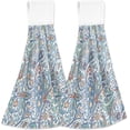 thumbnail image 1 of SKYSONIC 2 PCS Hanging Hand Towels Exotic Paisley Hand Dry Towels for Kitchen & Bathroom,Hanging Towel Set with Hanging Loop, 12"x17", 1 of 6