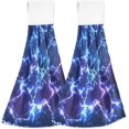 thumbnail image 1 of SKYSONIC 2 PCS Hanging Hand Towels,Starry Blue Lighting Hand Dry Towels for Kitchen & Bathroom,Hanging Towel Set with Hanging Loop, 12"x17", 1 of 6
