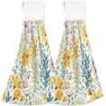 thumbnail image 1 of SKYSONIC 2 PCS Kitchen Towels with Hanging Loop, Watercolor Floral Dish Towels for Kitchen, Absorbent Kitchen Hand Towels , 12"x17", 1 of 6