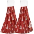 thumbnail image 1 of SKYSONIC 2 PCS Merry Christmas Hand Towels with Hanging Loop for Bathroom and Kitchen, Hanging Band Towel - Xmas Winter Christmas Tree Kitchen Dish Cloth and Bathroom Hand Towels Set , 12"x17", 1 of 6