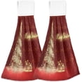 thumbnail image 1 of SKYSONIC 2 PCS Merry Christmas Hand Towels with Hanging Loop, Bow Hand Towels Christmas Tree Soft Absorbent Hanging Kitchen Towels Bundle Dish Cloth Dry Hand Towels, 1 of 6