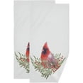 thumbnail image 1 of SKYSONIC 2 Pack Christmas Watercolor Bird Hand Towels, Winter Bird Leaf Kitchen Towel Ultra Soft and Absorbent,Decorative Fingertip Face Towel for Bathroom Hotel, 28.3"x 14.4", 1 of 6