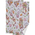 thumbnail image 1 of SKYSONIC 2 Pack Easter Cute Pink Gnome Hand Towels, Carrot Egg Kitchen Towel Ultra Soft and Absorbent,Decorative Fingertip Face Towel for Bathroom Hotel, 28.3"x14.4", 1 of 6
