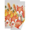 thumbnail image 1 of SKYSONIC 2 Pack Fall Fox Pumpkin Hand Towels, Ultra Soft and Absorbent, Autumn Harvest Decorative Fingertip Towel for Home, Bathroom, Kitchen, 28.3"x14.4", 1 of 5