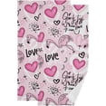 thumbnail image 1 of SKYSONIC 2 Pack Flamingo Hearts Love Hand Towels, Valentine's Day Pink Kitchen Towel Ultra Soft and Absorbent,Decorative Fingertip Face Towel for Bathroom Hotel, 28.3"x14.4", 1 of 6