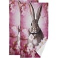 thumbnail image 1 of SKYSONIC 2 Pack Spring Flowers Fluffy Bunny Hand Towels, Easter Holiday Kitchen Towel Ultra Soft and Absorbent,Decorative Fingertip Face Towel for Bathroom Hotel, 28.3"x14.4", 1 of 6