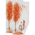 thumbnail image 1 of SKYSONIC 2 Pack Summer Fall Tree Bike Hand Towels, 28.3"x 14.4" Ultra Soft and Absorbent Maple Bicycle Decorative Fingertip Towels for Home, Bathroom, Kitchen, 1 of 5
