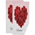 thumbnail image 1 of SKYSONIC 2 Pack Valentine's Day Heart Pattern Hand Towels for Bathroom, Rose Romantic Kitchen Towel Ultra Soft and Absorbent Decorative Fingertip Face Bath Towels for Spa & Hotel, 28.3"x 14.4", 1 of 5