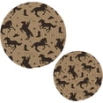 thumbnail image 1 of SKYSONIC 2 Pieces Wild West Cowboy Trivet Mat Male Black Horses Pot Holders Set, Hot Pads Potholder Cotton for Kitchen Weave Pot Mat Cooking Baking Decor Home, 1 of 7