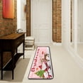 thumbnail image 1 of SKYSONIC 2'X6' Santa Snowman Reindeer Runner Rug with Rubber Backing, Pink Christmas Non Slip Entryway Rug Runner Washable Soft Area Rug Carpet for Hallway Bedroom Kitchen Decor, 1 of 6