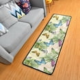 thumbnail image 1 of SKYSONIC 2'X6' Tropical Butterfly Retro Runner Rug with Rubber Backing, Palm Leaves Non Slip Entryway Rug Runner Washable Soft Area Rug Carpet for Hallway Bedroom Kitchen Decor, 1 of 6