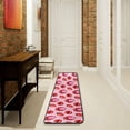 thumbnail image 1 of SKYSONIC 2'X6' Valentine Sexy Red Lips Runner Rug with Rubber Backing, Strawberry Kiss Non Slip Entryway Rug Runner Washable Soft Area Rug Carpet for Hallway Bedroom Kitchen Decor, 1 of 6