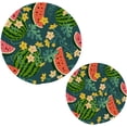 thumbnail image 1 of SKYSONIC 2 pack Watermelon Flowers Leaves Trivet Mat Pot Holders Set, Hot Pads Potholder Cotton for Kitchen Weave Pot Mat Cooking Baking Decor Home, 1 of 7