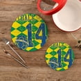 thumbnail image 1 of SKYSONIC 2 pcs Brazil Football Showtime Pot Holders Trivets, Heat Resistant Trivets,Unique Coccer Game Cotton Thread Weave Mats for Hot Pads Pans Pot Bowl Teapot, 1 of 7