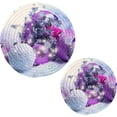 thumbnail image 1 of SKYSONIC 2 pcs Christmas Bauble Snowflake Pot Holders Trivets, Heat Resistant Trivets,Purple Christmasation Cotton Thread Weave Mats for Hot Pads Pans Pot Bowl Teapot, 1 of 7