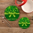thumbnail image 1 of SKYSONIC 2 pcs Green Shamrocks Ribbon Pot Holders Trivets, Heat Resistant Trivets,Happy St Patrick's Day Cotton Thread Weave Mats for Hot Pads Pans Pot Bowl Teapot, 1 of 7