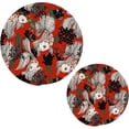 thumbnail image 1 of SKYSONIC 2 pcs Japanese Koi Carp Flowers Pot Holders Trivets, Heat Resistant Trivets,Oriental Red White Fish Cotton Thread Weave Mats for Hot Pads Pans Pot Bowl Teapot, 1 of 7