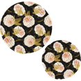 thumbnail image 1 of SKYSONIC 2 pcs Pumpkins Pink Flowers Pot Holders Trivets, Heat Resistant Trivets,Autumn Thanksgiving Day Cotton Thread Weave Mats for Hot Pads Pans Pot Bowl Teapot, 1 of 7
