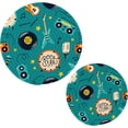 thumbnail image 1 of SKYSONIC 2 pcs Retro Musical Rock Instruments Pot Holders Trivets, Heat Resistant Trivets,Colorful Guitar Cotton Thread Weave Mats for Hot Pads Pans Pot Bowl Teapot, 1 of 7