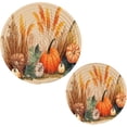 thumbnail image 1 of SKYSONIC 2 pcs Thanksgiving Pumpkin Ear Pot Holders Trivets, Heat Resistant Trivets,Autumn Oil Painting Cotton Thread Weave Mats for Hot Pads Pans Pot Bowl Teapot, 1 of 7
