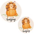 thumbnail image 1 of SKYSONIC 2 pcs Thanksgiving Turkey Pumpkin Pot Holders Trivets, Heat Resistant Trivets,Fall Autumn Maple Cotton Thread Weave Mats for Hot Pads Pans Pot Bowl Teapot, 1 of 7