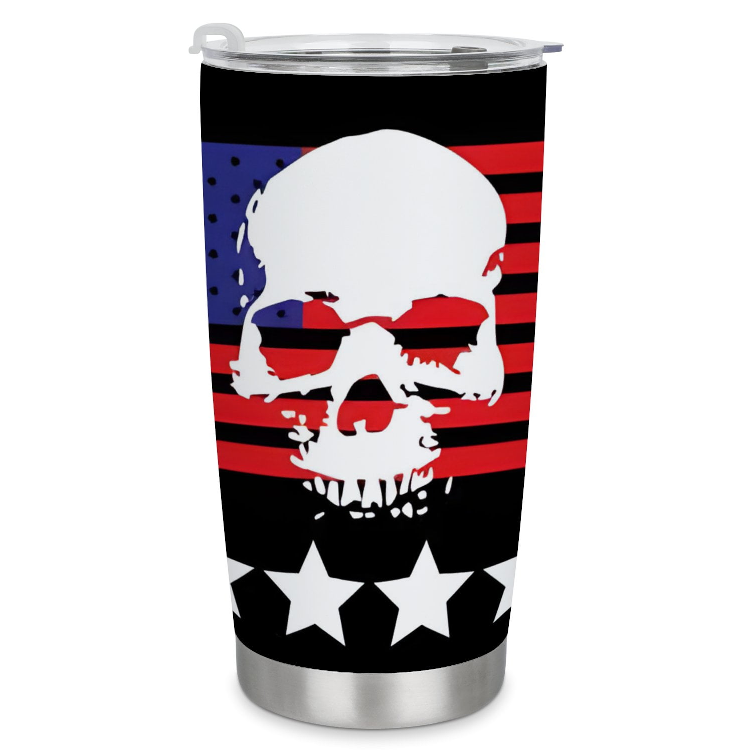 SKYSONIC 20oz Tumbler with Lid Insulated Full Print Auto Cup,Skull Usa