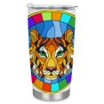 SKYSONIC 20oz Tumbler with Lid Insulated Full Print Auto Cup,Tiger's