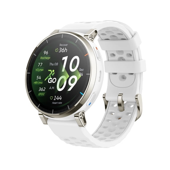Amazfit Active 3 Premium GPS Running Smart Watch, 1.32" AMOLED Sapphire Display, 12-Day Battery, Offline Maps, 170+ Workout Modes, Heart Rate & Fitness Tracker for Android & iPhone - Aero White