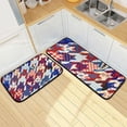 thumbnail image 1 of SKYSONIC 2PCS Chic Geometric Pattern Kitchen Rug and Mat Boho Tribal Floor Runner Rug Anti Fatigue Non Slip Comfort Mat for Doormat Laundry Room Hallway 19.7"x27.6"+19.7"x47.2", 1 of 7