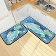 thumbnail image 1 of SKYSONIC 2PCS Cute Sea Turtle Kitchen Rug and Mat Mother and Baby Floor Runner Rug Anti Fatigue Non Slip Comfort Mat for Doormat Laundry Room Hallway 19.7"x27.6"+19.7"x47.2", 1 of 7