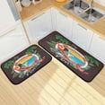 thumbnail image 1 of SKYSONIC 2PCS Parrot Tropical Background Kitchen Rug and Mat Summer Holiday Floor Runner Rug Anti Fatigue Non Slip Comfort Mat for Doormat Laundry Room Hallway, 1 of 7