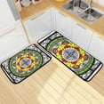thumbnail image 1 of SKYSONIC 2PCS Retro Abstract Background Kitchen Rug and Mat Boho Floor Runner Rug Anti Fatigue Non Slip Comfort Mat for Doormat Laundry Room Hallway, 1 of 7