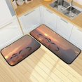 thumbnail image 1 of SKYSONIC 2PCS Summer Dolphins Sunset Kitchen Rug and Mat Seascape Floor Runner Rug Anti Fatigue Non Slip Comfort Mat for Doormat Laundry Room Hallway 19.7"x27.6"+19.7"x47.2", 1 of 7