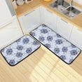 thumbnail image 1 of SKYSONIC 2PCS Unique Diamond Turtle Kitchen Rug and Mat Blue Sea Floor Runner Rug Anti Fatigue Non Slip Comfort Mat for Doormat Laundry Room Hallway 19.7"x27.6"+19.7"x47.2", 1 of 7