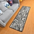 thumbnail image 1 of SKYSONIC 2X6 Feet Abstract Black Marbling Runner Rug with Rubber Backing, Fluid Modern Non Slip Entryway Rug Runner Washable Soft Area Rug Carpet for Hallway Bedroom Kitchen Decor, 1 of 6