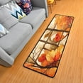 thumbnail image 1 of SKYSONIC 2X6 Feet Abstract Maple Leaves Runner Rug with Rubber Backing, Autumn Window View Non Slip Entryway Rug Runner Washable Soft Area Rug Carpet for Hallway Bedroom Kitchen Decor, 1 of 6