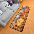 thumbnail image 1 of SKYSONIC 2X6 Feet Autumn Punpkins Floral Runner Rug with Rubber Backing, Rustic Wooden Board Non Slip Entryway Rug Runner Washable Soft Area Rug Carpet for Hallway Bedroom Kitchen Decor, 1 of 6