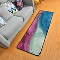 thumbnail image 1 of SKYSONIC 2X6 Feet Colorful Fluid Marbling Runner Rug with Rubber Backing, Marble Blue Purple Non Slip Entryway Rug Runner Washable Soft Area Rug Carpet for Hallway Bedroom Kitchen Decor, 1 of 6