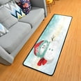 thumbnail image 1 of SKYSONIC 2X6 Feet Cute Christmas Snowman Runner Rug with Rubber Backing, Red Hat Non Slip Entryway Rug Runner Washable Soft Area Rug Carpet for Hallway Bedroom Kitchen Decor, 1 of 6