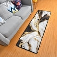 thumbnail image 1 of SKYSONIC 2X6 Feet Gold Marble Texture Runner Rug with Rubber Backing, Abstract Ink Art Non Slip Entryway Rug Runner Washable Soft Area Rug Carpet for Hallway Bedroom Kitchen Decor, 1 of 6