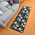 thumbnail image 1 of SKYSONIC 2X6 Feet Pink Roses Flower Runner Rug with Rubber Backing, Black Deep Green Strips Non Slip Entryway Rug Runner Washable Soft Area Rug Carpet for Hallway Bedroom Kitchen Decor, 1 of 6