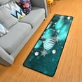 thumbnail image 1 of SKYSONIC 2X6 Feet Smowflake Green Ball Runner Rug with Rubber Backing, Winter Blue Non Slip Entryway Rug Runner Washable Soft Area Rug Carpet for Hallway Bedroom Kitchen Decor, 1 of 6