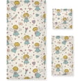 thumbnail image 1 of SKYSONIC 3 Pack Towel Angels Pattern Cotton Bath Towel Set (1 Bath Towel, 1 Hand Towel, 1 Washcloth) for Bathroom, Super Soft and Quick Dry Towels, 1 of 7