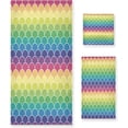 thumbnail image 1 of SKYSONIC 3 Pack Towel Beautiful Mermaid Sparkle Rainbow Fish Scales Cotton Bath Towel Set (1 Bath Towel, 1 Hand Towel, 1 Washcloth) for Bathroom, Super Soft and Quick Dry Towels, 1 of 7