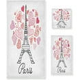 thumbnail image 1 of SKYSONIC 3 Pack Towel Beautiful Paris Eiffel Tower Love Heart Cotton Bath Towel Set (1 Bath Towel, 1 Hand Towel, 1 Washcloth) for Bathroom, Super Soft and Quick Dry Towels, 1 of 7