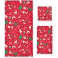 thumbnail image 1 of SKYSONIC 3 Pack Towel Christmas Elements Cotton Bath Towel Set (1 Bath Towel, 1 Hand Towel, 1 Washcloth) for Bathroom, Super Soft and Quick Dry Towels, 1 of 7