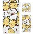 thumbnail image 1 of SKYSONIC 3 Pack Towel Cute Hen & Chicken Cotton Bath Towel Set (1 Bath Towel, 1 Hand Towel, 1 Washcloth) for Bathroom, Super Soft and Quick Dry Towels, 1 of 7